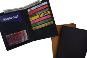 RFID Blocking Leather Passport Holder Cover Case Travel Wallet-menswallet