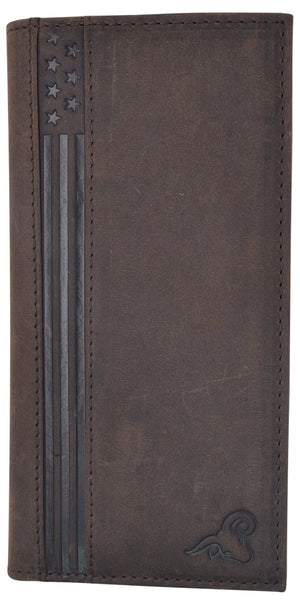RFID Blocking Leather USA Checkbook & Register Cover Holder Case Slim Wallet For Men & Women-menswallet