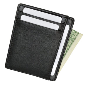RFID Blocking Minimalist Genuine Leather Slim Front Pocket Wallet RFID P 5 (C)-menswallet