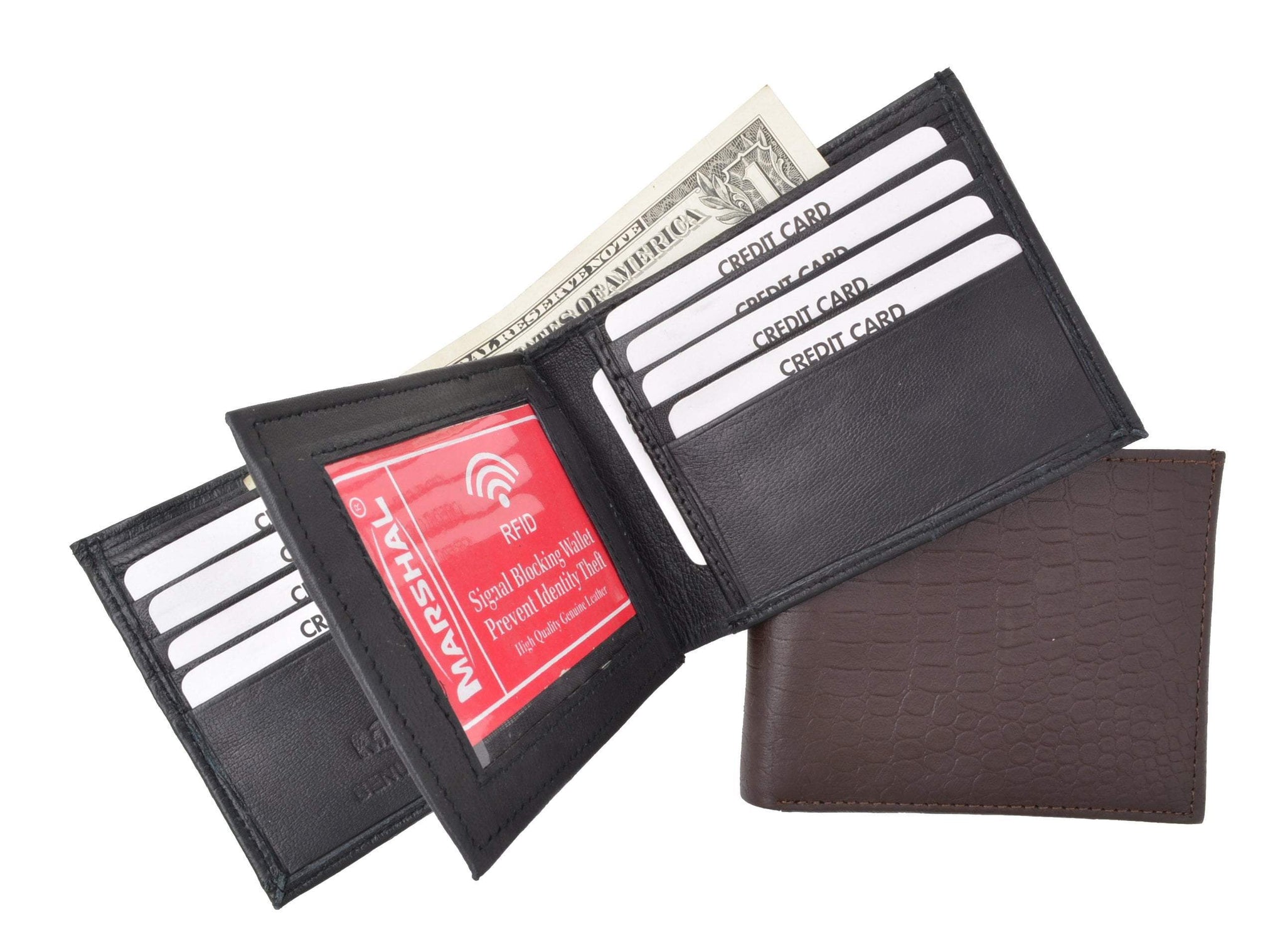 RFID Blocking Premium Soft Leather Men's Multi Card Compact