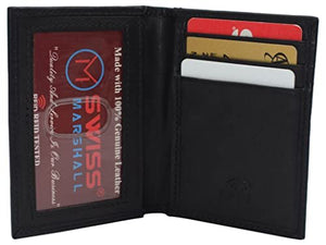 RFID Blocking Slim Card Wallet Bifold Card Case Genuine Leather Front Pocket Wallet Minimalist Credit Card Holder-menswallet