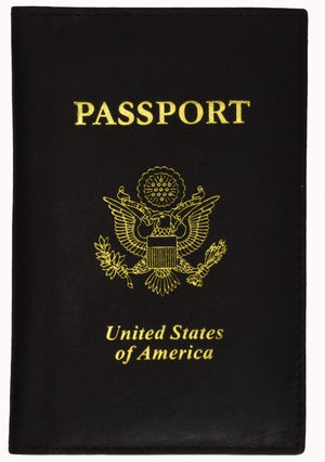 RFID Blocking USA Gold Logo Leather Passport Cover Holder RFID 151USA (C)-menswallet