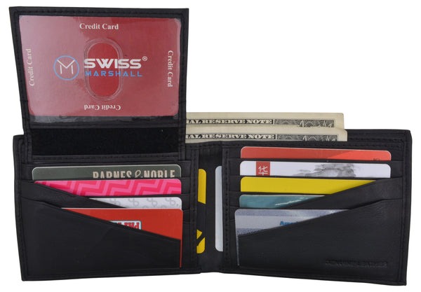 RFID-Mens-Soft-Leather-Black-Bifold-Wallet-With-Removable-Multi-Card-ID ...