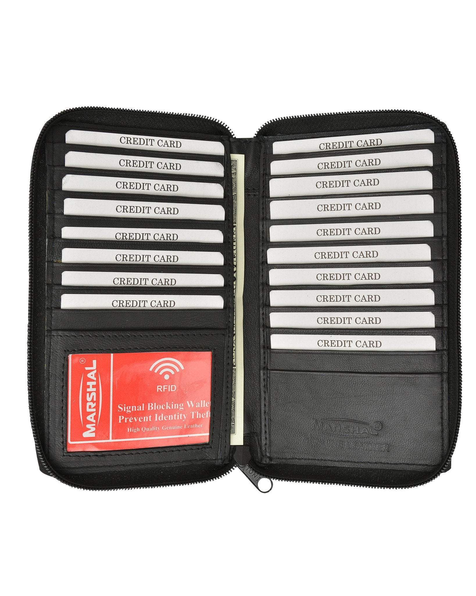 Rfid Premium Soft Leather Zipper Wallet Business & Credit Card Case Holder Bifold Rfid P 729 , Black Rfid Premium Soft Leather Zipper Wallet Business & Credit Card Case Holder Bifold Rfid P 729 , Black