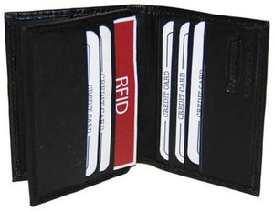 RFID Security Block Safe Leather Credit Card ID Business Card Center Flap Wallet RFID 74 (C)-menswallet