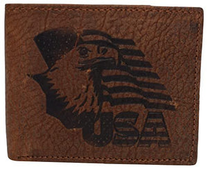 Real Genuine Leather RFID Blocking Wallets Mens Wallet Bifold Classic Engraved Logos-menswallet