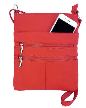Red Mini Body Purse Multi Pocket Cross Body Handbag Adjustable Shoulder Strap Designed in the U.S.A.-menswallet