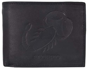 Scorpio Zodiac Sign Bifold Trifold Genuine Leather Men's Wallets-menswallet