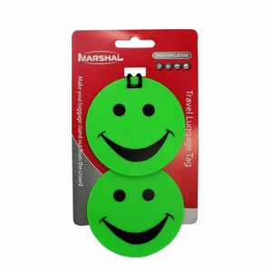 Set of 2 Green Smiley luggage Tag for Travel By Marshal-menswallet
