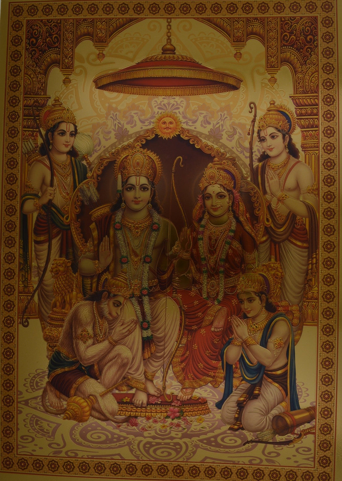 Shree Ram Family Religious Poster Picture Size 8.5" x 12 unframed-menswallet