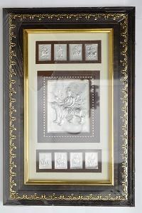 Silver Durga Picture In Frame 12" x 8"-menswallet
