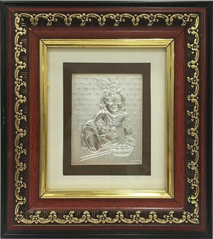 Silver Picture in Frames Ladoo Gopal 8"x8"-menswallet