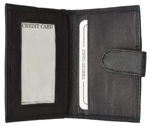 Slim Lamb Leather Credit Card ID Mini Snap Bifold Wallet Driver's License Safe 145C (C)-menswallet