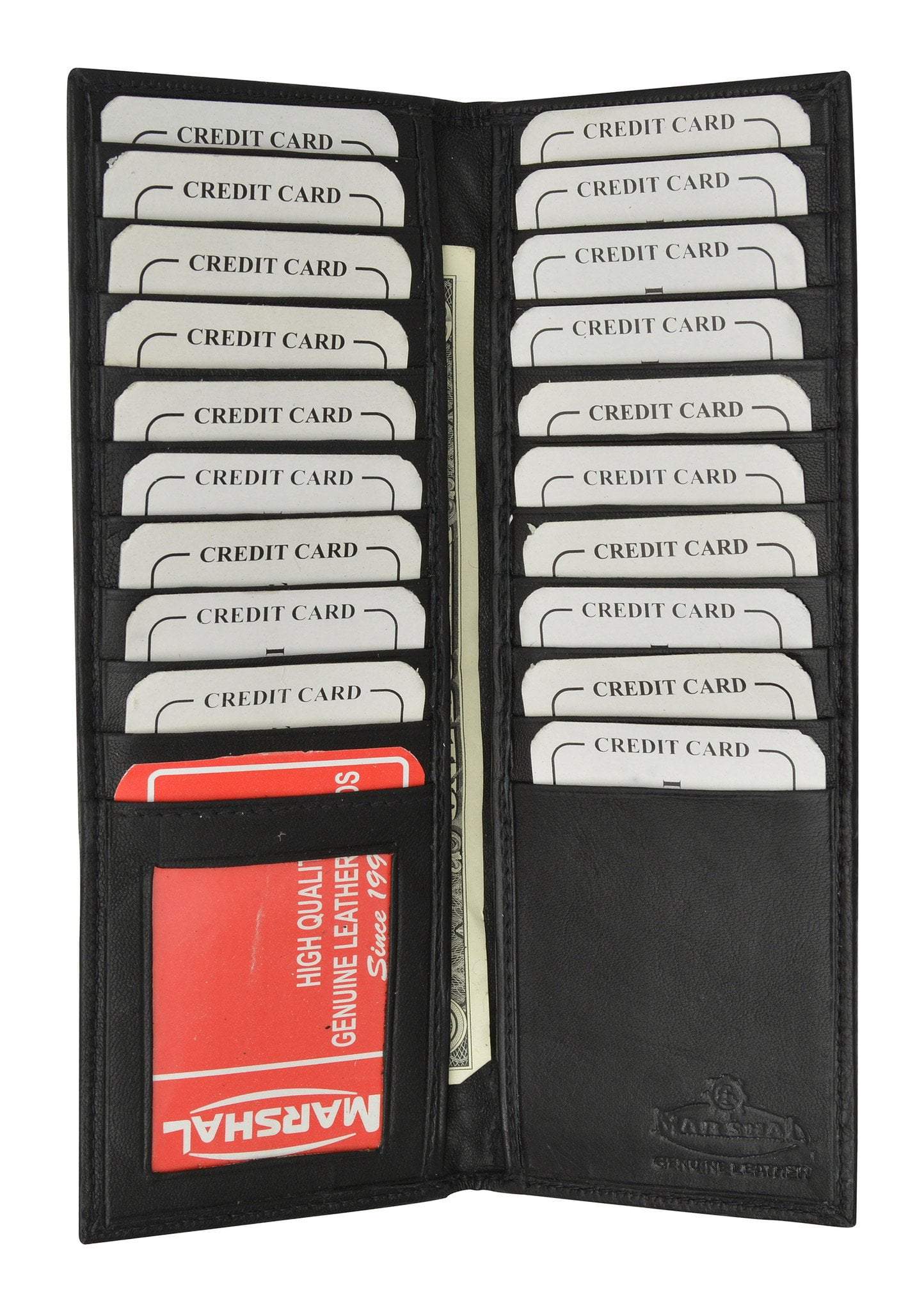 Marshal Slim Tall Genuine Leather Multi Credit Card ID Holder 528