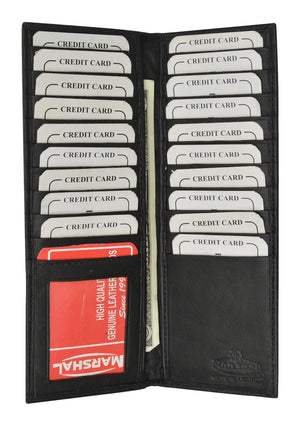 Slim Tall Genuine Leather Multi Credit Card ID Holder 528-menswallet