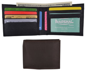 Slim thin nylon bifold credit card id wallet with leather interior-menswallet