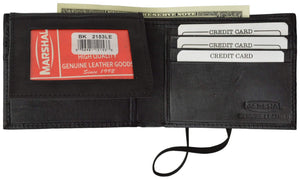 Soft Leather Credit Card Holder ID Holder Bifold Wallet W/Elastic Band 2153-menswallet