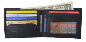 Swiss Marshal Men's Soft Premium Leather Bifold ID Credit Card Money Wallet SW-P60-menswallet