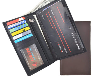 Swiss Marshal RFID Blocking Soft Genuine Leather Slim Checkbook Holder Organizer ID Credit Card Money Holder Wallet SM-RFID-P853-menswallet
