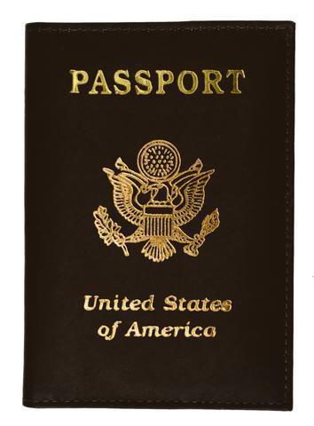 Travel genuine leather Passport Holder Travel Accessory USA imprinted-menswallet