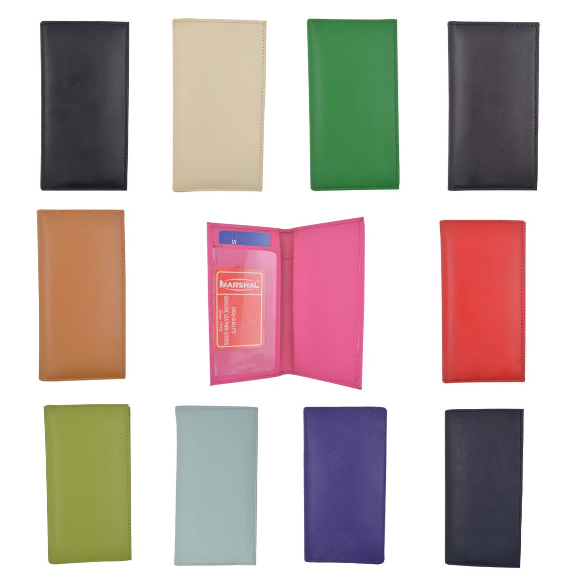 Wholesale Lots of Basic PU Leather Checkbook Covers ASSORTED COLORS-menswallet