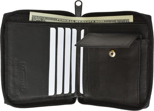 Zip Around Bifold Wallet with Snap Down Coin Purse for Men by Marshal-menswallet