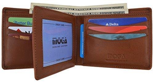 Moga Premium Genuine Leather Deluxe Compact Multi Card Case ID Holder Wallet - wallets for men's at mens wallet