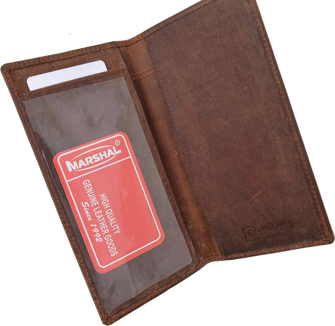 RFID Blocking Vintage Style Genuine Leather Simple Checkbook Cover