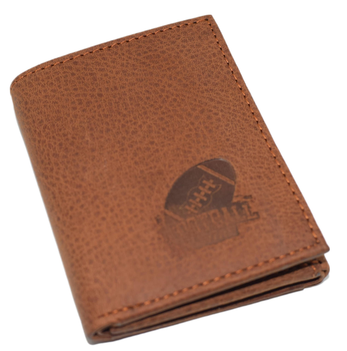 Marshal RFID Blocking Football Genuine Leather Bifold Trifold Wallet for Men Super Bowl (Bifold)