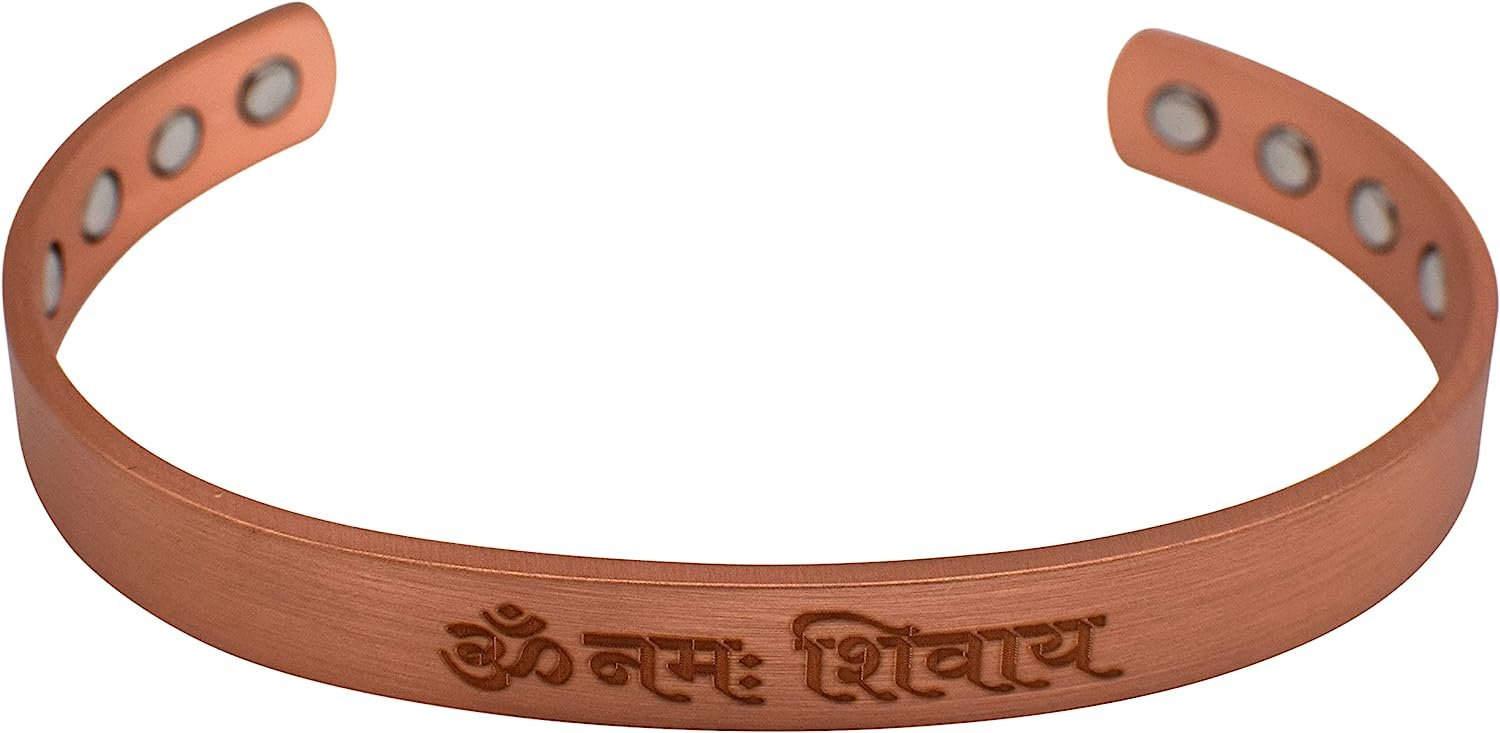 OM Namah Shiva Adjustable Pure Copper Bracelet Gift Bag for Men & Women