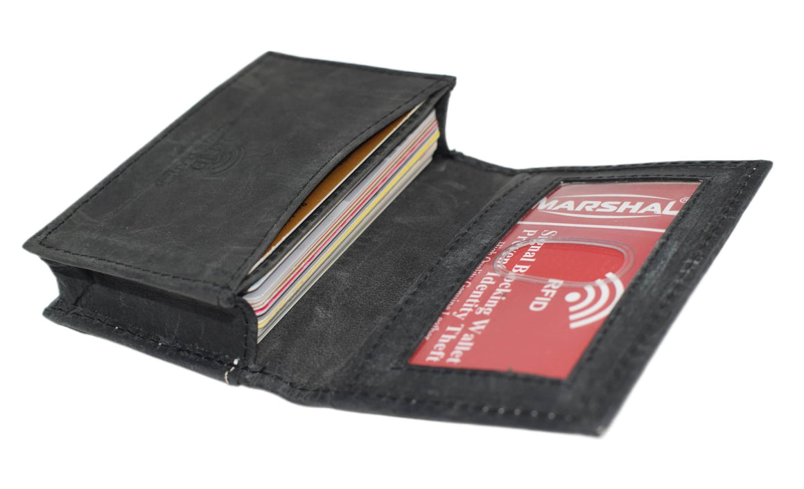 RFID Premium Vintage Leather Men's Expandable Credit Card ID Holder Wallet
