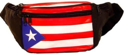 Genuine Leather Puerto Rico Flag Fanny Pack Purse for Men & women