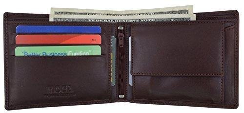 Moga Large Men's Genuine Leather Bifold Wallet With Coin Pouch (1, Brown) - wallets for men's at mens wallet