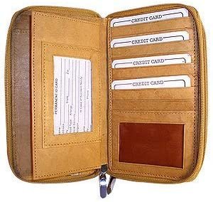 Womens Credit Card Check Book Cash ID Tan Wallet