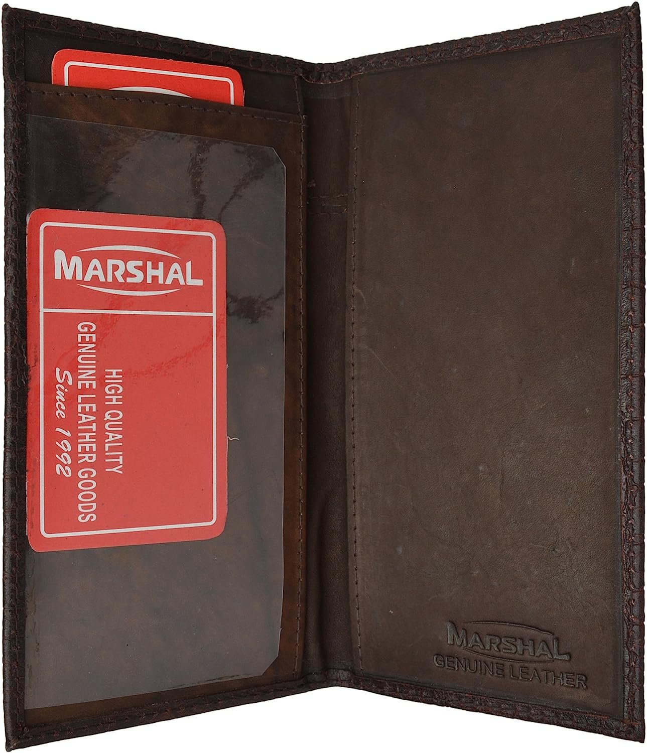 Marshal Leather Basic Checkbook Cover Case #156 (Black with snap)