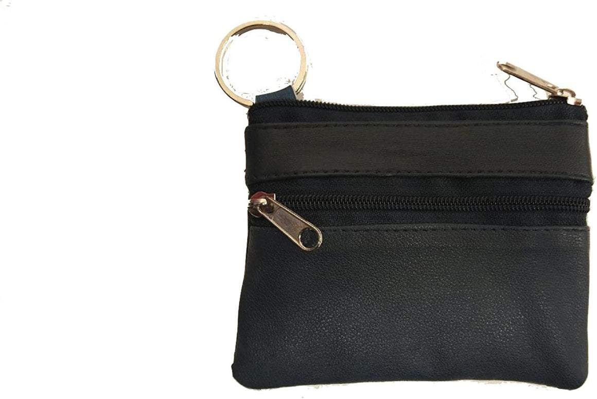 Marshal Women's Leather Change Purse with Key Ring, Blue