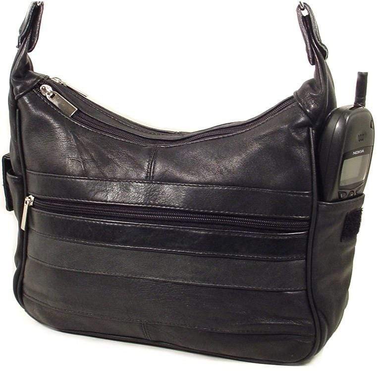 Leather Shoulder Bag with Cell Phone Holder by Marshal Wallet - wallets for men's at mens wallet