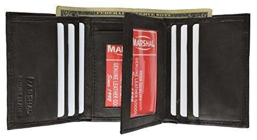 Mens Black Leather Wallet Lamb Classic Trifold 731 - wallets for men's at mens wallet