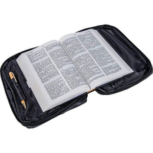 Large Cross Bible Book Cover Genuine Leather with Handle-menswallet
