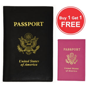 Genuine Leather Passport Cover Holder Case for Travel Best Gift BUY 1 GET 1 FREE-menswallet