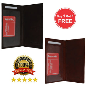 Genuine Leather Basic Checkbook Cover Pen Holder Black Brown Tan Burgundy-menswallet