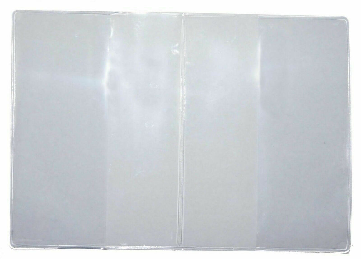 Set of 2 Heavy Duty Clear Vinyl Plastic Passport Cover Holder Travel MADE IN USA-menswallet