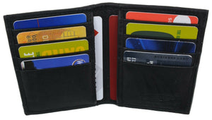 Men's New Thin Black Bifold Genuine Leather Wallet ID Credit Card Money Holder.-menswallet
