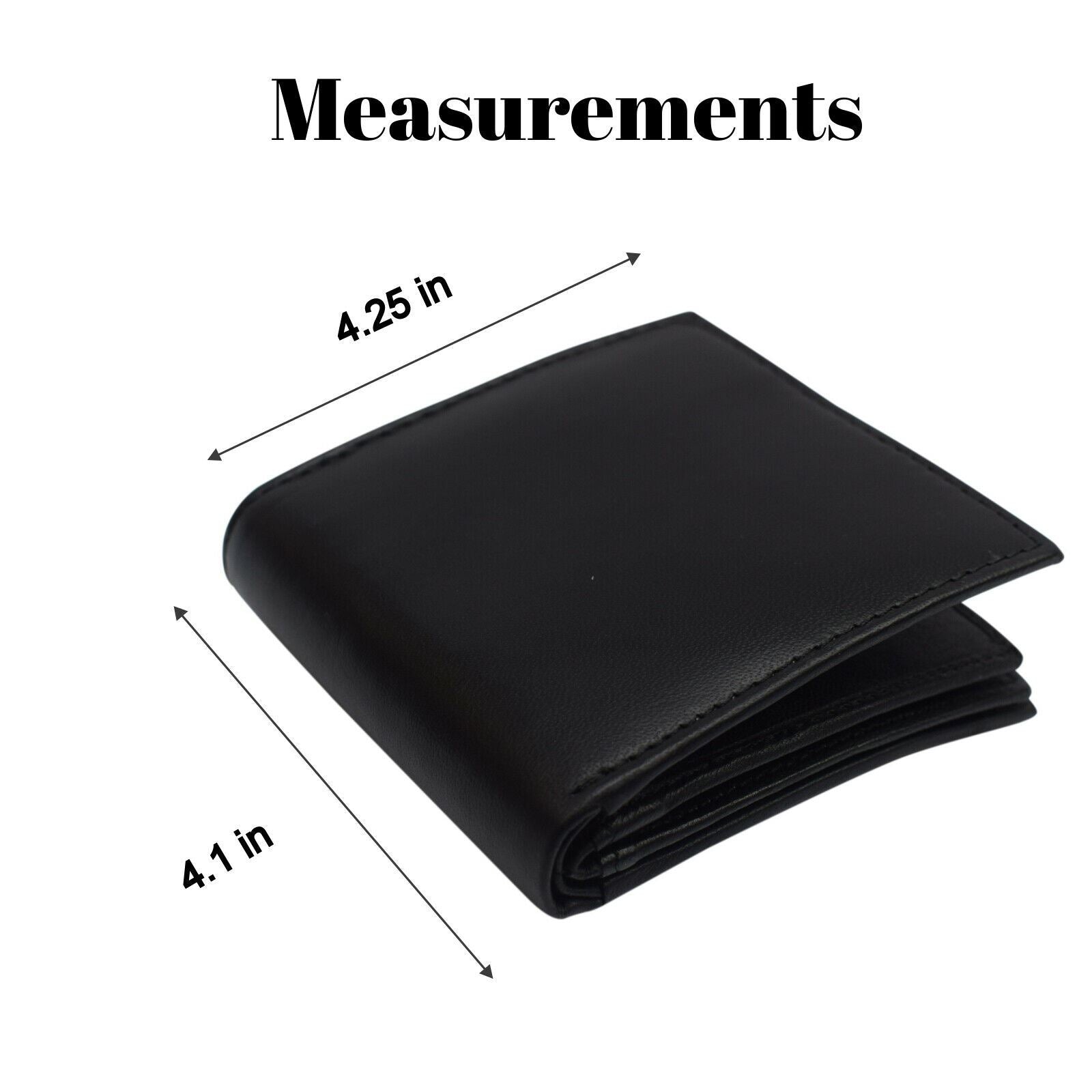 Men's Black Genuine Leather Bifold Wallet - Holds 20 Cards, RFID Blocking
