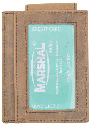 RFID Mens Leather Money Clip Slim Front Pocket Magnetic ID Credit Card Wallet-menswallet