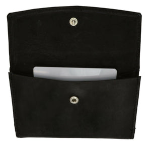 Bifold Wallet Women Genuine Leather Black Credit/ID Card Holder Purse Gift-menswallet