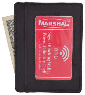 New Genuine Leather Slim Card Holder Wallets For Men - Minimalist RFID Blocking-menswallet