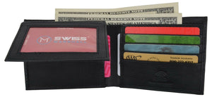 Genuine Leather Minimalist Bifold Wallets For Men RFID Blocking Slim Mens Wallet-menswallet