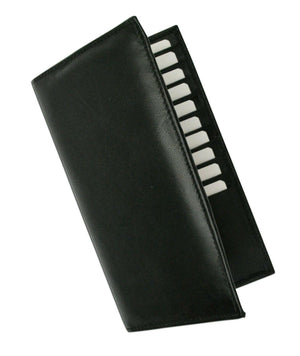 Black RFID Blocking Wallet Leather Bifold 19+ Credit Card ID Checkbook Holders-menswallet