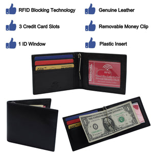 Slim Wallets For Men Bifold Mens Wallet With Removable Money Clip RFID Blocking-menswallet